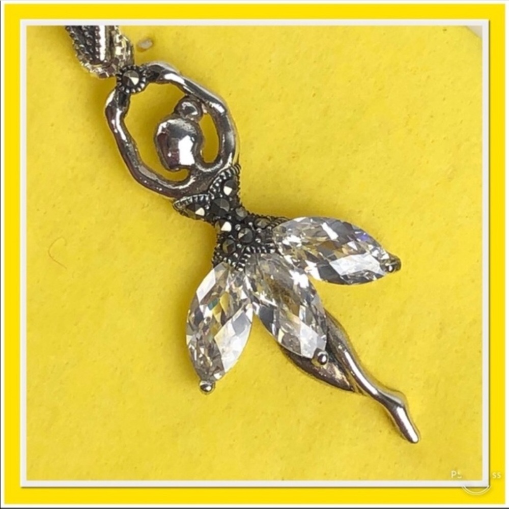 NWOT MARCASITE STERLING BALLERINA NECKLACE